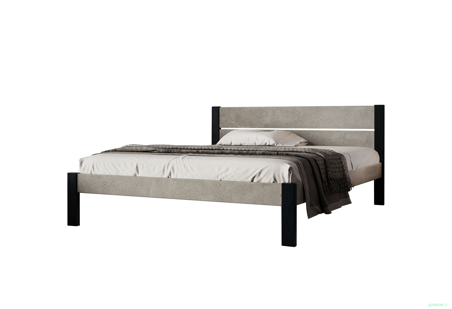 Изображение 1 - Кровать Arbor Drev Лофт 2 (ДСП бетон) 160х200, сосна, венге магия