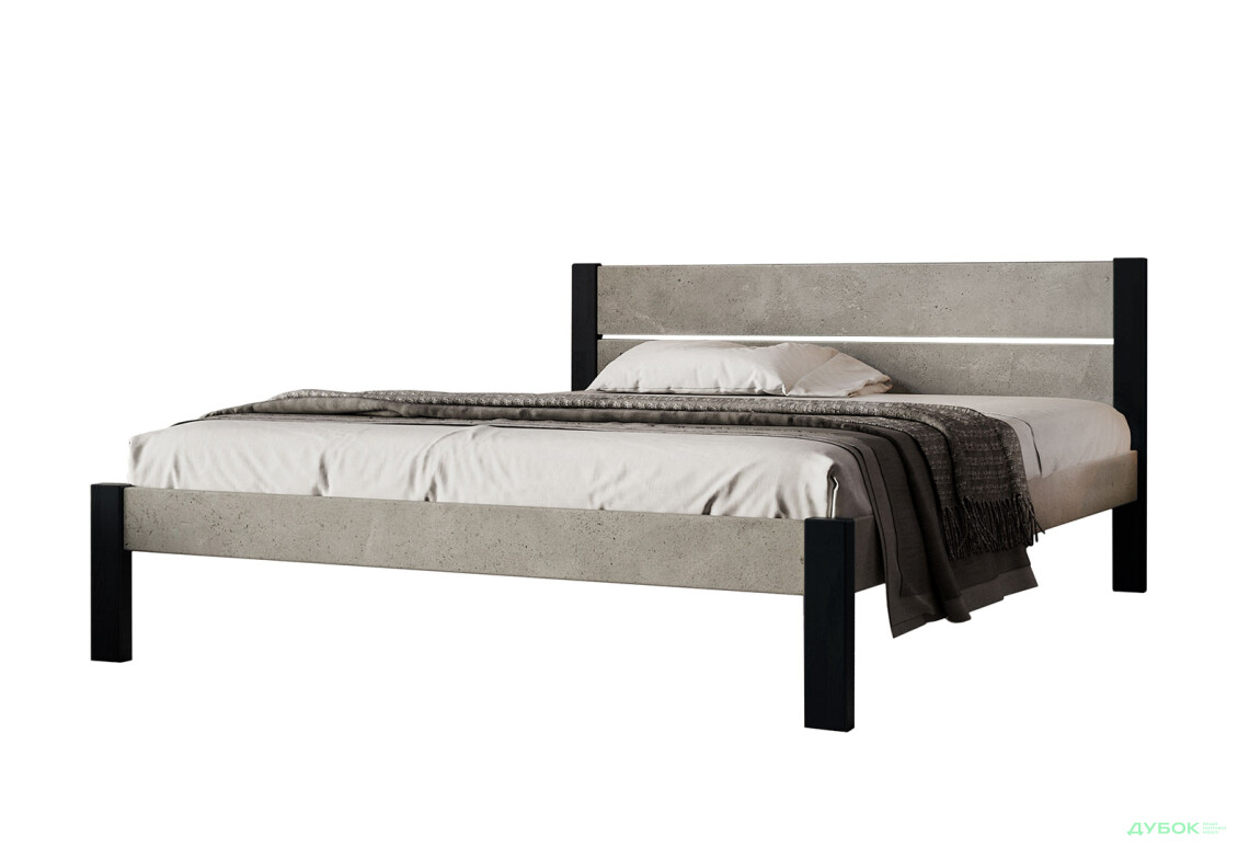 Кровать Arbor Drev Лофт 2 (ДСП бетон) 160х200, сосна, венге магия