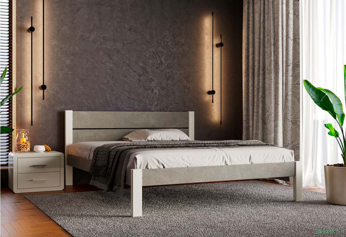 Изображение 5 - Кровать Arbor Drev Лофт 2 (ДСП бетон) 160х190, сосна, белый