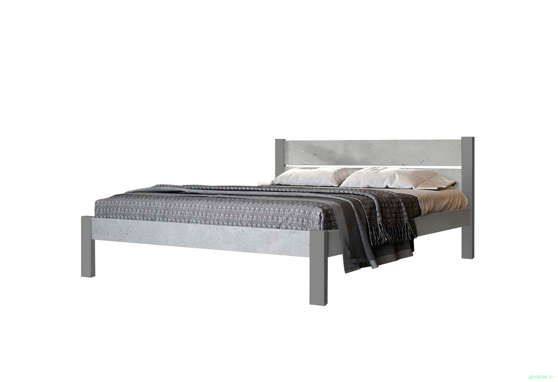 Изображение 1 - Кровать Arbor Drev Лофт 2 (ДСП бетон) 160х190, сосна, серый