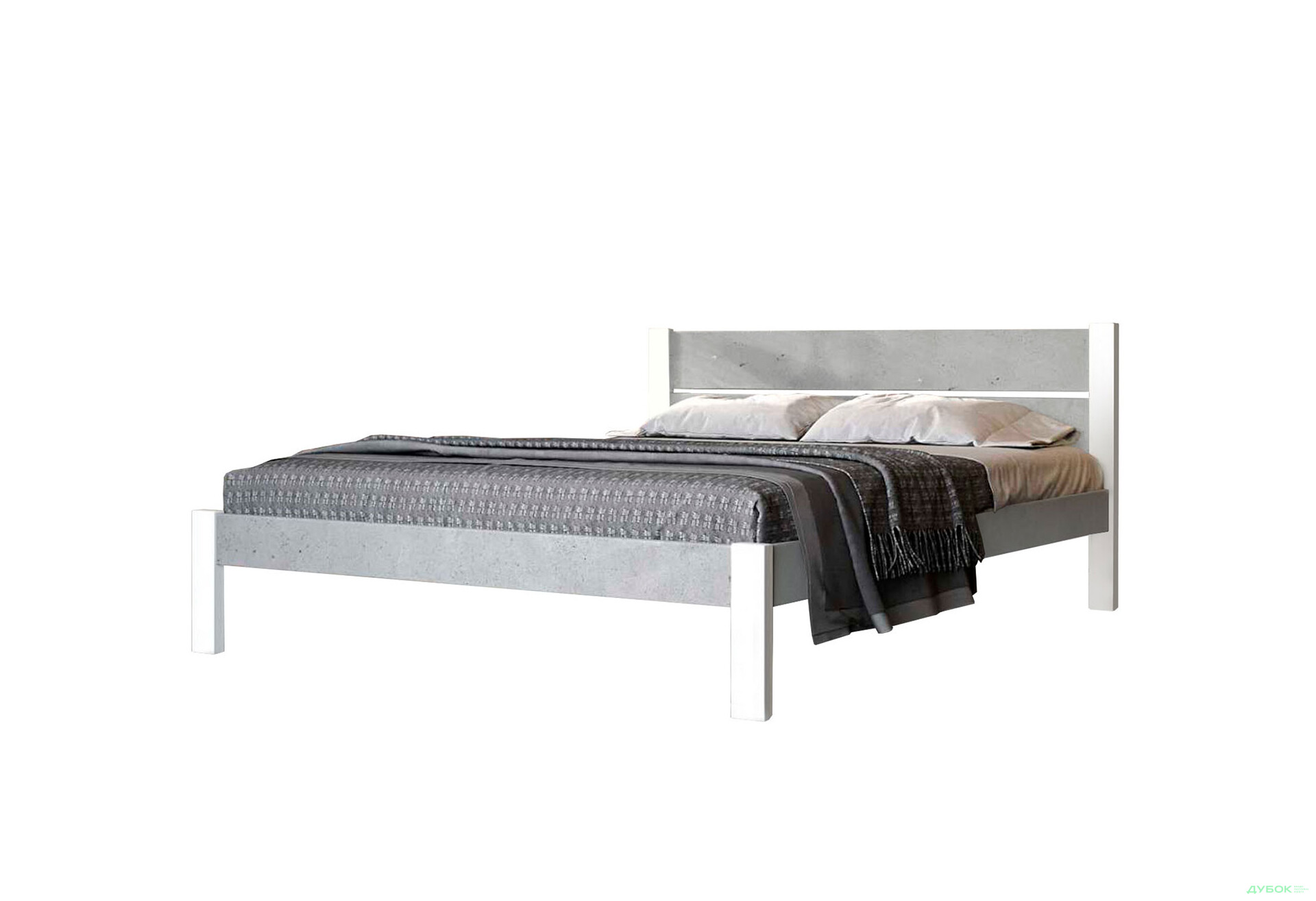Изображение 1 - Кровать Arbor Drev Лофт 2 (ДСП бетон) 180х190, сосна, белый