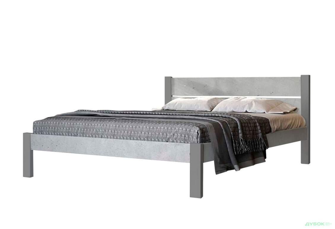 Ліжко Arbor Drev Лофт 2 (ДСП бетон) 180х190, сосна, сірий