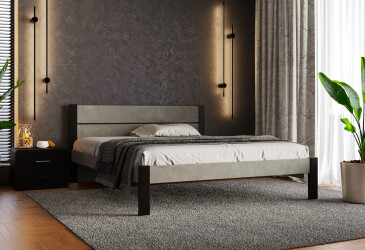 Ліжко Arbor Drev Лофт 2 (ДСП бетон) 180х200, бук, венге