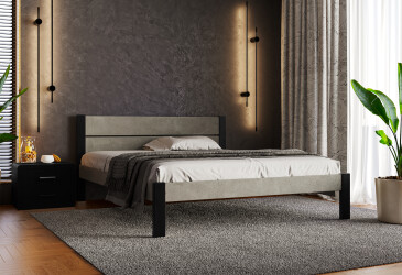 Ліжко Arbor Drev Лофт 2 (ДСП бетон) 180х200, бук, венге магія
