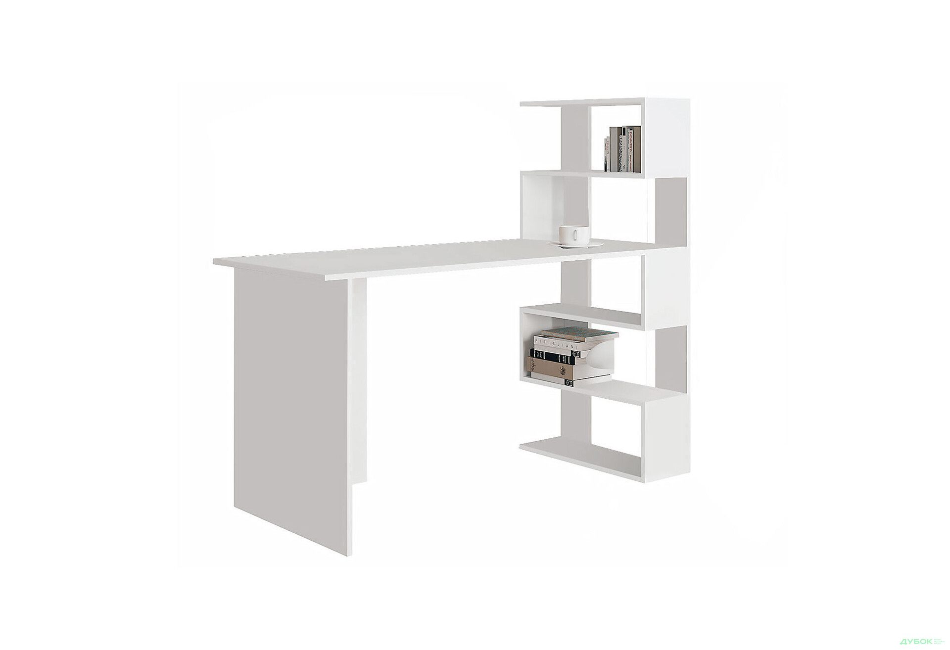 Стол письменный Moreli Холд (ST0015) 142x60 см с боковыми полками справа белый - Изображение 1 Изображение 1 - Стол письменный Moreli Холд (ST0015) 142x60 см с боковыми полками справа белый
