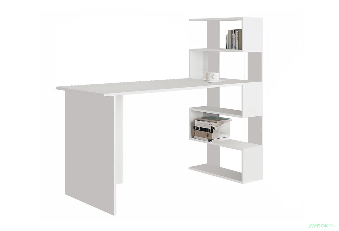 Стол письменный Moreli Холд (ST0015) 142x60 см с боковыми полками справа белый - Изображение 1 Изображение 1 - Стол письменный Moreli Холд (ST0015) 142x60 см с боковыми полками справа белый