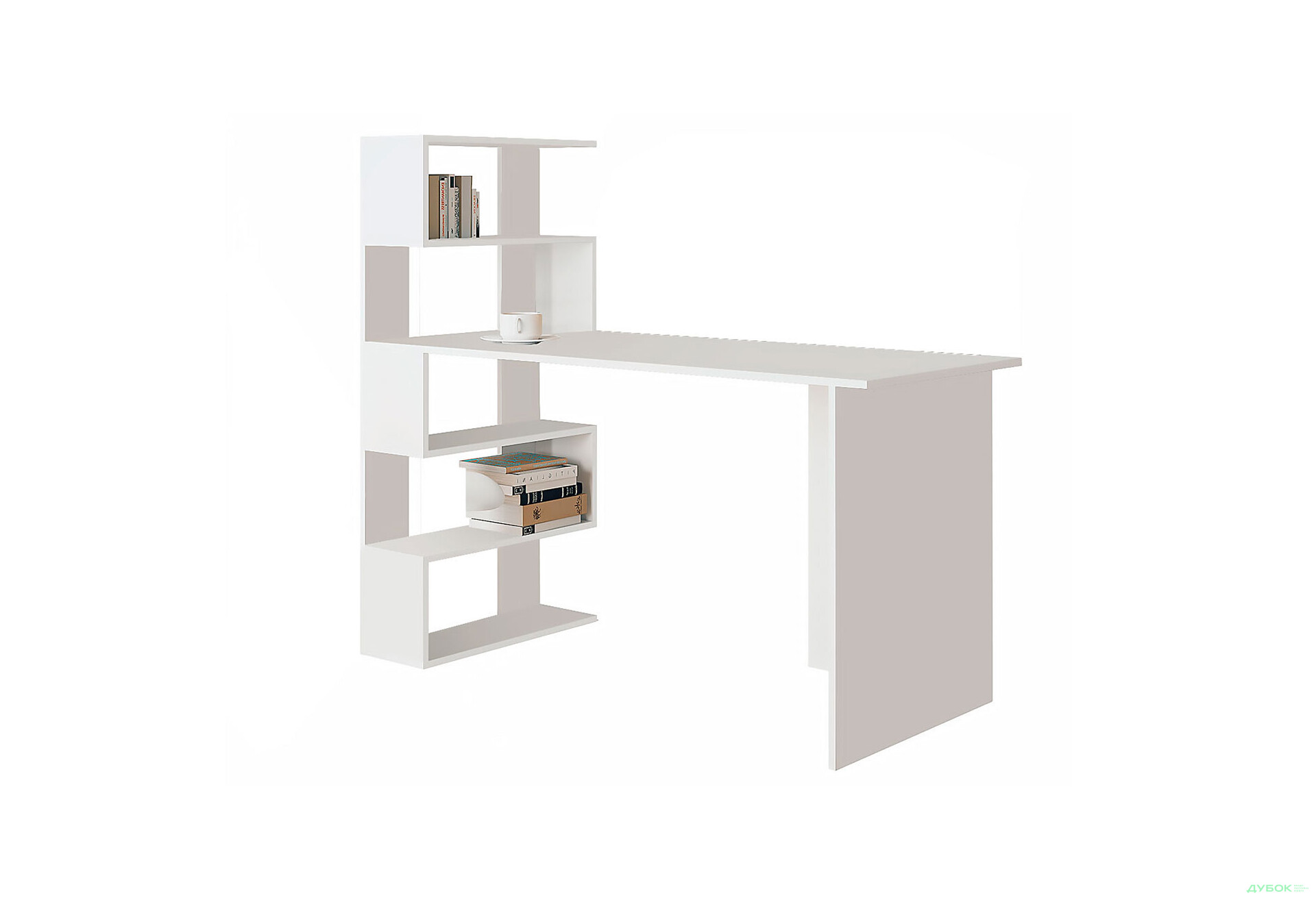 Изображение 1 - Стол письменный Moreli ST0024 142x60 см с боковыми полками слева белый