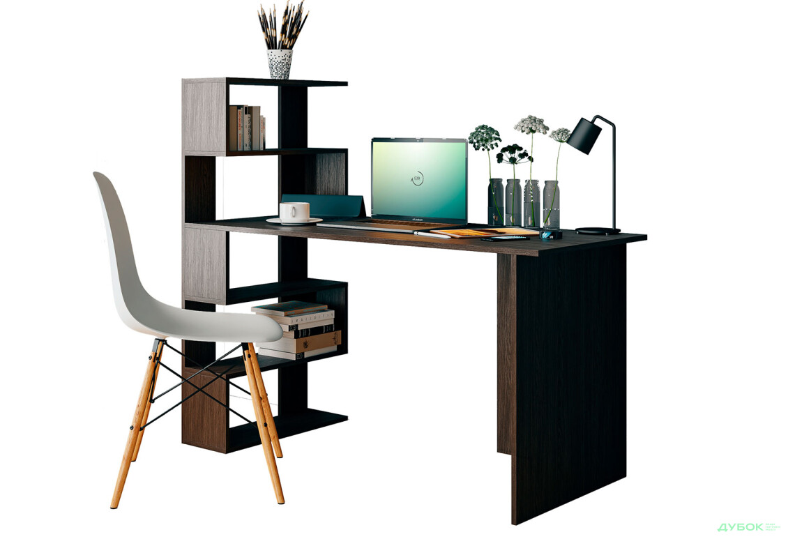 Стол письменный Moreli ST0024 142x60 см с боковыми полками слева венге магия