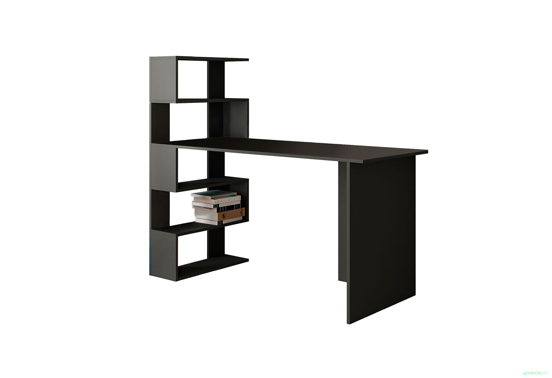 Стіл письмовий Moreli ST0024 142x60 см з боковими полицями зліва антрацит - Зображення 1 Зображення 1 - Стіл письмовий Moreli ST0024 142x60 см з боковими полицями зліва антрацит