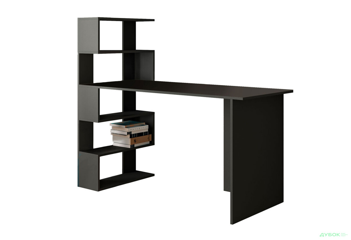 Стіл письмовий Moreli ST0024 142x60 см з боковими полицями зліва антрацит - Зображення 1 Зображення 1 - Стіл письмовий Moreli ST0024 142x60 см з боковими полицями зліва антрацит