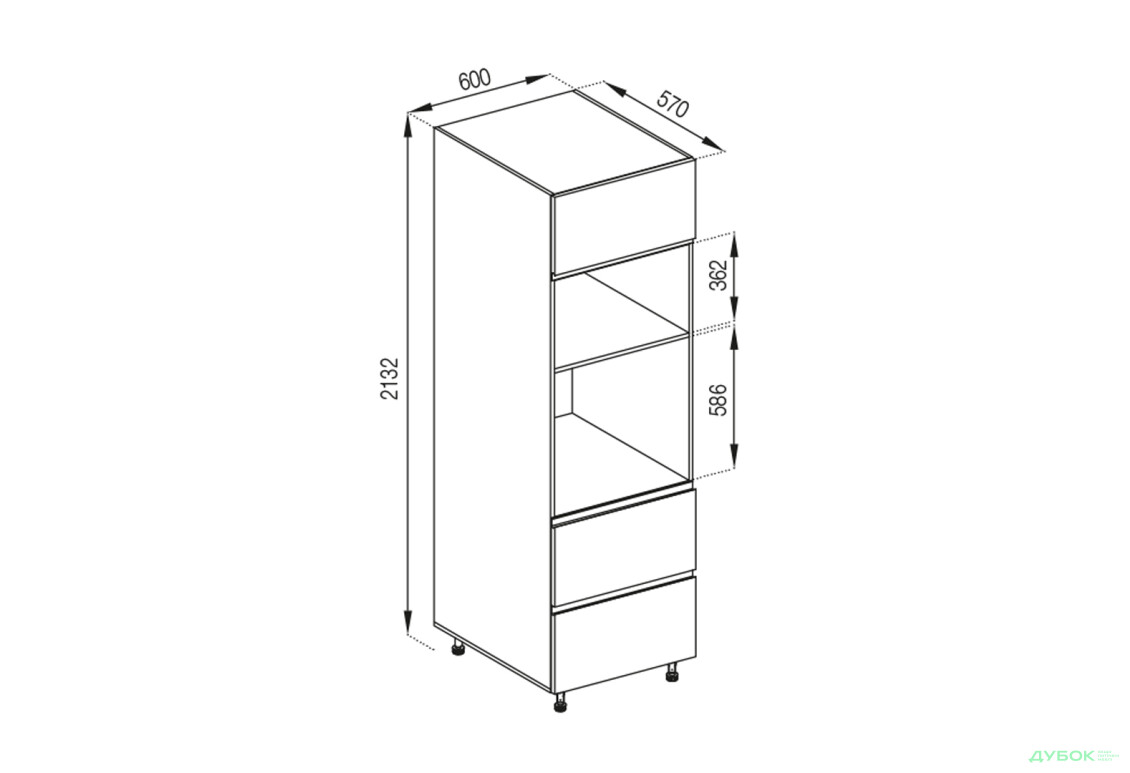 П 60 ДШ п/мікрохв. LUX Тіна Світ Меблів - Зображення 1 Зображення 1 - П 60 ДШ п/мікрохв. LUX Тіна Світ Меблів