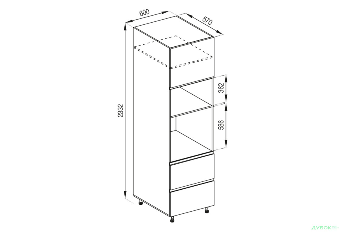 П 60 ДШ п/мікрохв. (h-920) LUX Тіна Світ Меблів - Зображення 1 Зображення 1 - П 60 ДШ п/мікрохв. (h-920) LUX Тіна Світ Меблів