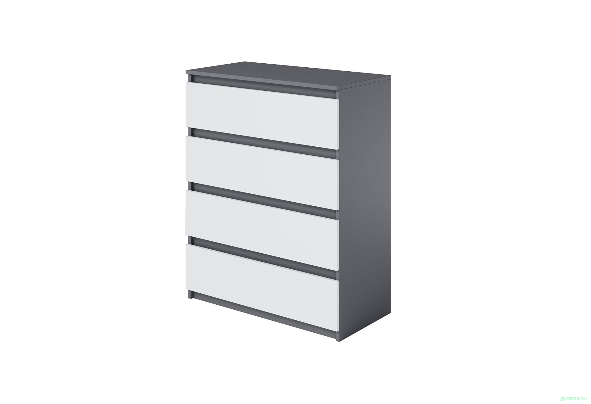 Комод Moreli Мінімал (Т215) з шухлядами 80 см антрацит / білий - Зображення 1 Зображення 1 - Комод Moreli Мінімал (Т215) з шухлядами 80 см антрацит / білий