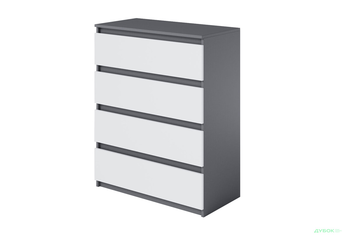 Комод Moreli Мінімал (Т215) з шухлядами 80 см антрацит / білий - Зображення 1 Зображення 1 - Комод Moreli Мінімал (Т215) з шухлядами 80 см антрацит / білий