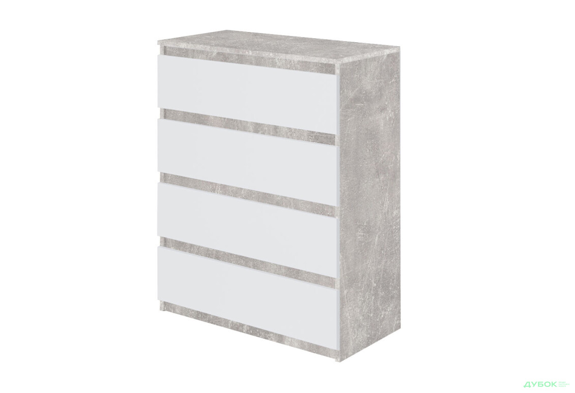 Комод Moreli Т215 з шухлядами 80 см бетон / білий - Зображення 1 Зображення 1 - Комод Moreli Т215 з шухлядами 80 см бетон / білий