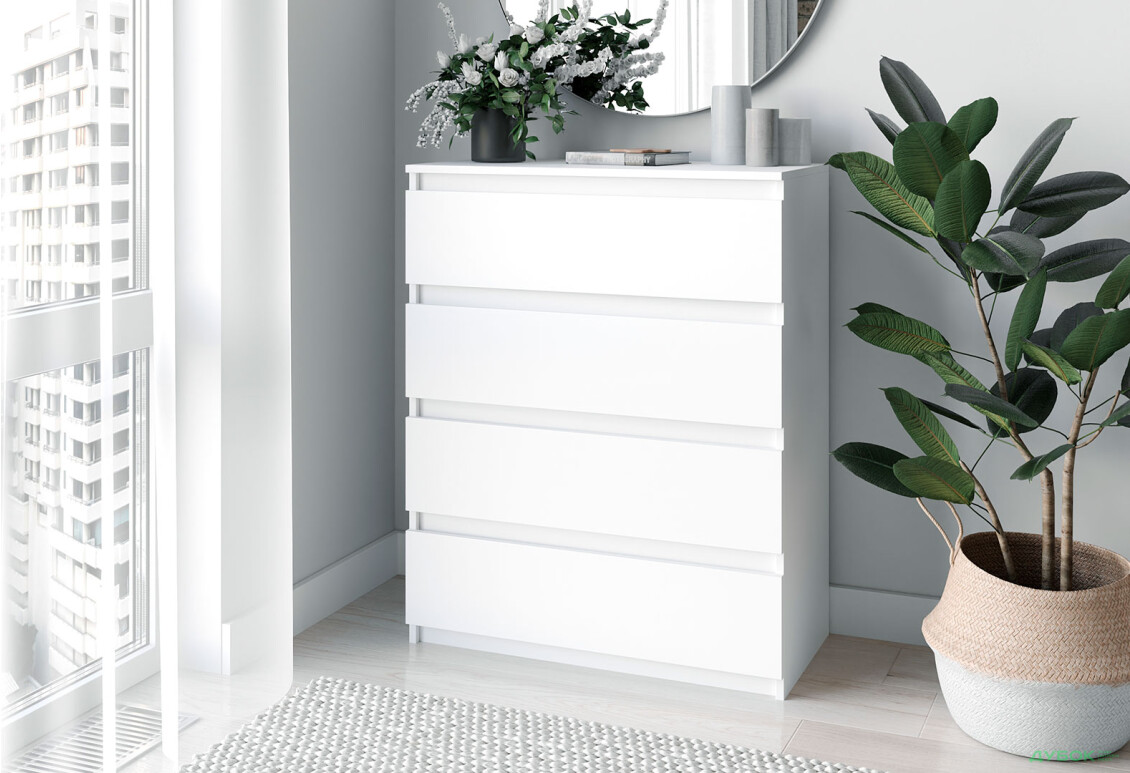 Комод Moreli Мінімал (Т215) з шухлядами 80 см білий - Зображення 2 Зображення 2 - Комод Moreli Мінімал (Т215) з шухлядами 80 см білий