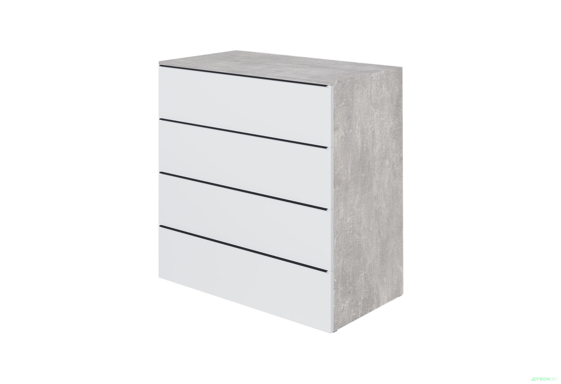 Комод Moreli Грант (ТХ04) з шухлядами 100 см бетон / білий - Зображення 1 Зображення 1 - Комод Moreli Грант (ТХ04) з шухлядами 100 см бетон / білий