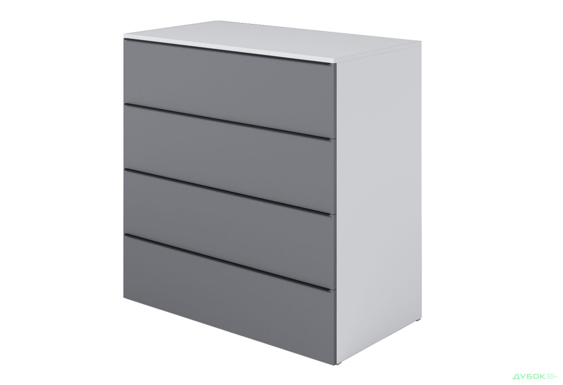 Комод Moreli Грант (ТХ04) з шухлядами 100 см білий / антрацит - Зображення 1 Зображення 1 - Комод Moreli Грант (ТХ04) з шухлядами 100 см білий / антрацит