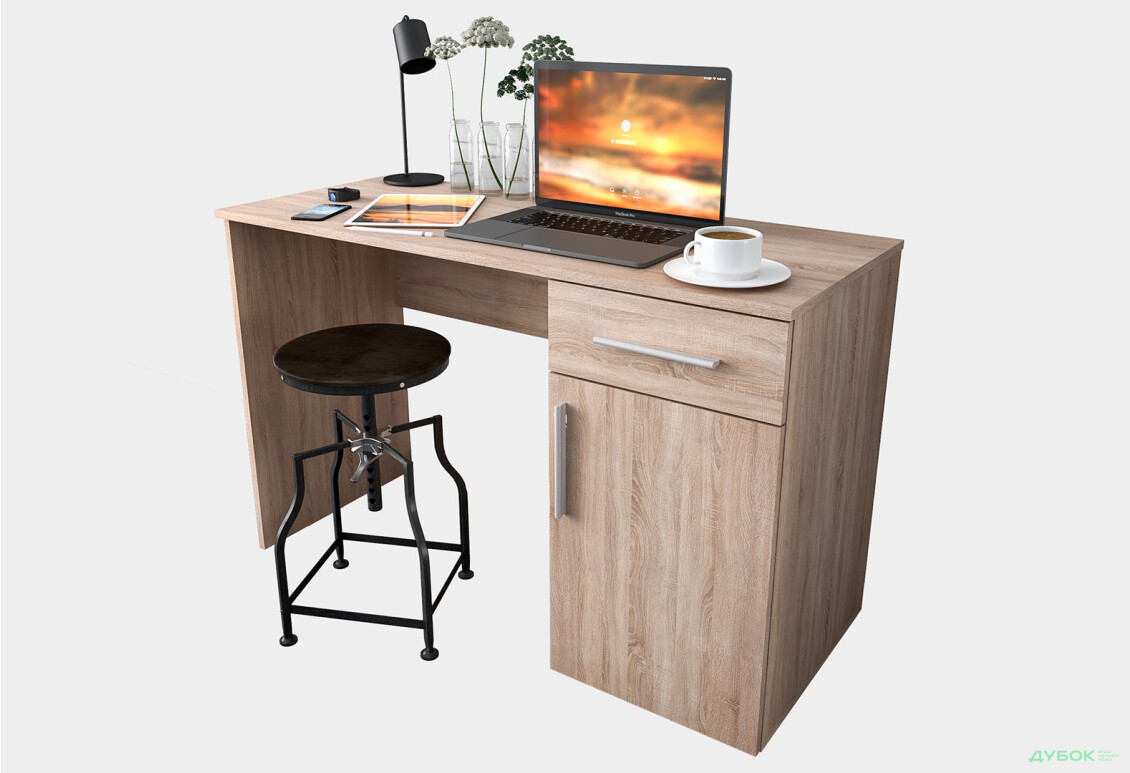 Стол письменный Moreli Фреш (ST0003) 120x50 см с ящиком и тумбой дуб сонома - Изображение 3 Изображение 3 - Стол письменный Moreli Фреш (ST0003) 120x50 см с ящиком и тумбой дуб сонома