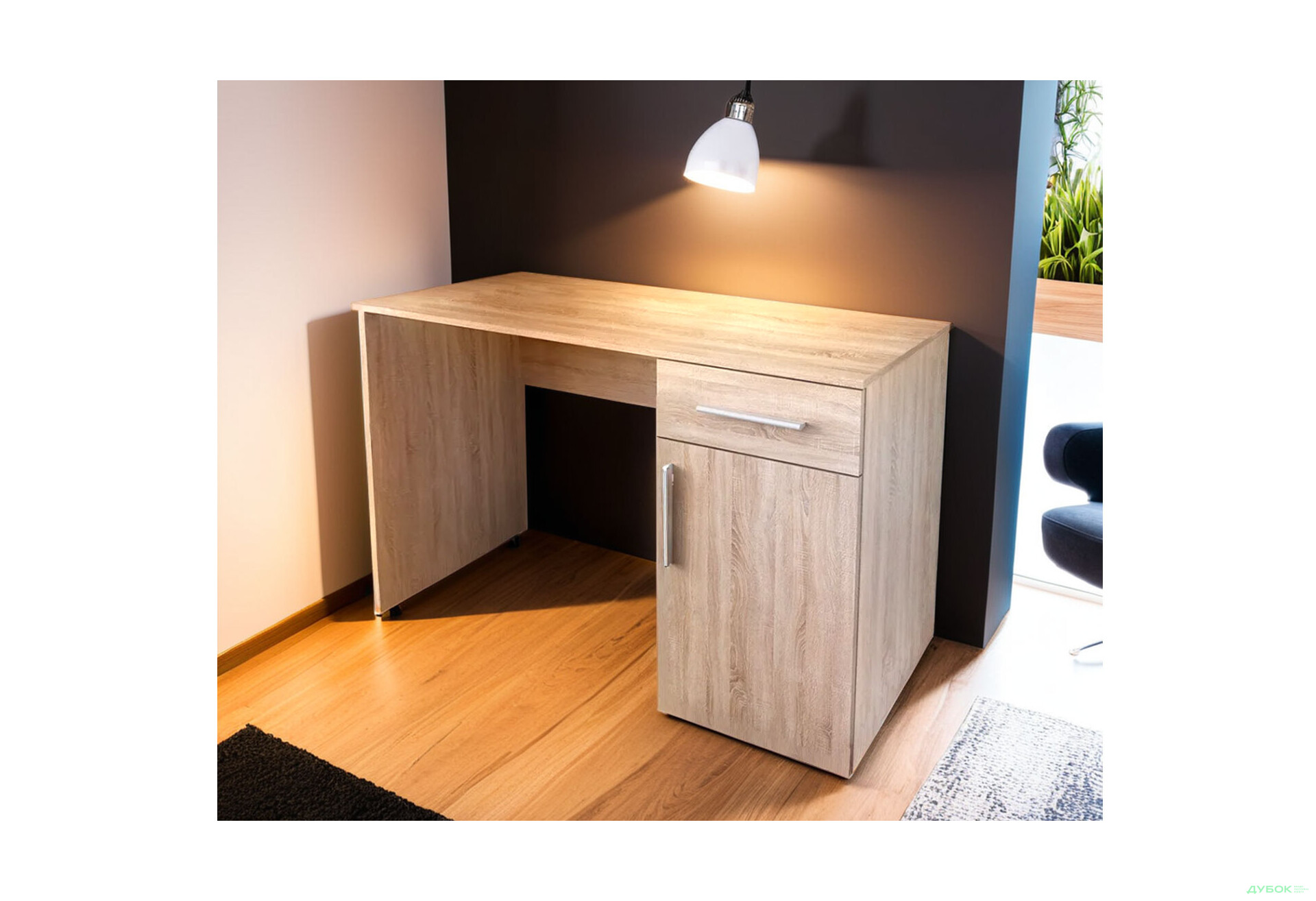 Стол письменный Moreli Фреш (ST0003) 120x50 см с ящиком и тумбой дуб сонома - Изображение 2 Изображение 2 - Стол письменный Moreli Фреш (ST0003) 120x50 см с ящиком и тумбой дуб сонома