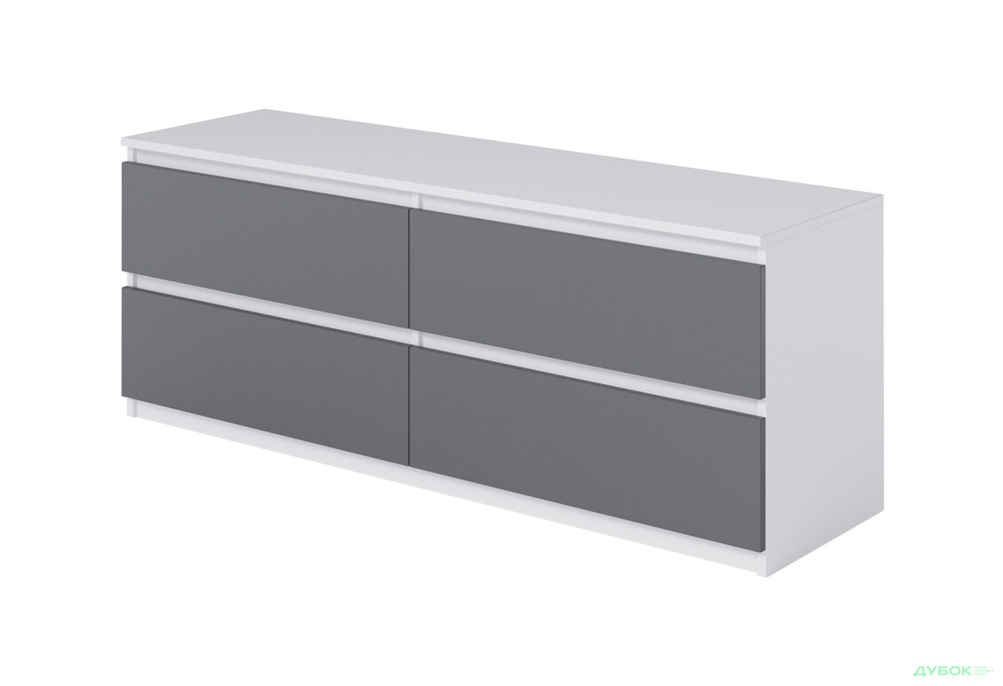 Тумба під ТВ Moreli Локі (Т223) з шухлядами 140 см білий / антрацит - Зображення 1 Зображення 1 - Тумба під ТВ Moreli Локі (Т223) з шухлядами 140 см білий / антрацит