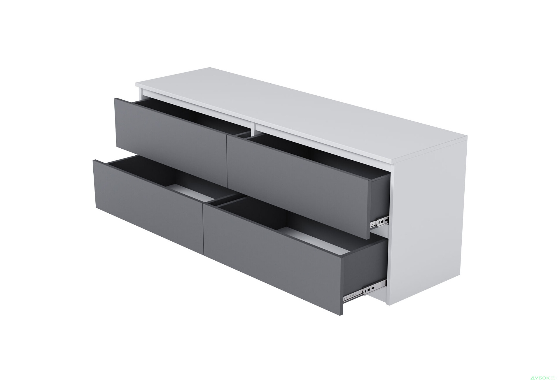 Тумба під ТВ Moreli Локі (Т223) з шухлядами 140 см білий / антрацит - Зображення 3 Зображення 3 - Тумба під ТВ Moreli Локі (Т223) з шухлядами 140 см білий / антрацит