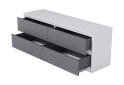 Тумба під ТВ Moreli Локі (Т223) з шухлядами 140 см білий / антрацит - Зображення 3 Зображення 3 - Тумба під ТВ Moreli Локі (Т223) з шухлядами 140 см білий / антрацит