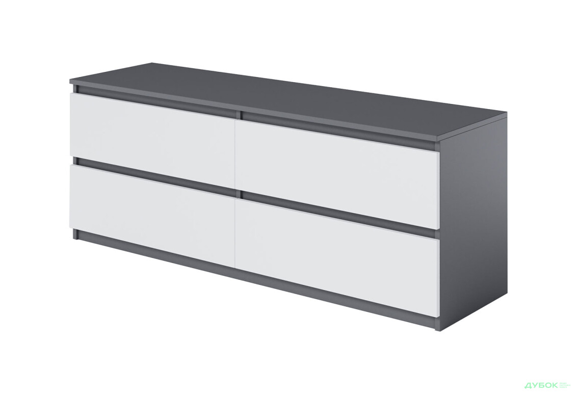 Тумба під ТВ Moreli Локі (Т223) з шухлядами 140 см антрацит / білий - Зображення 1 Зображення 1 - Тумба під ТВ Moreli Локі (Т223) з шухлядами 140 см антрацит / білий