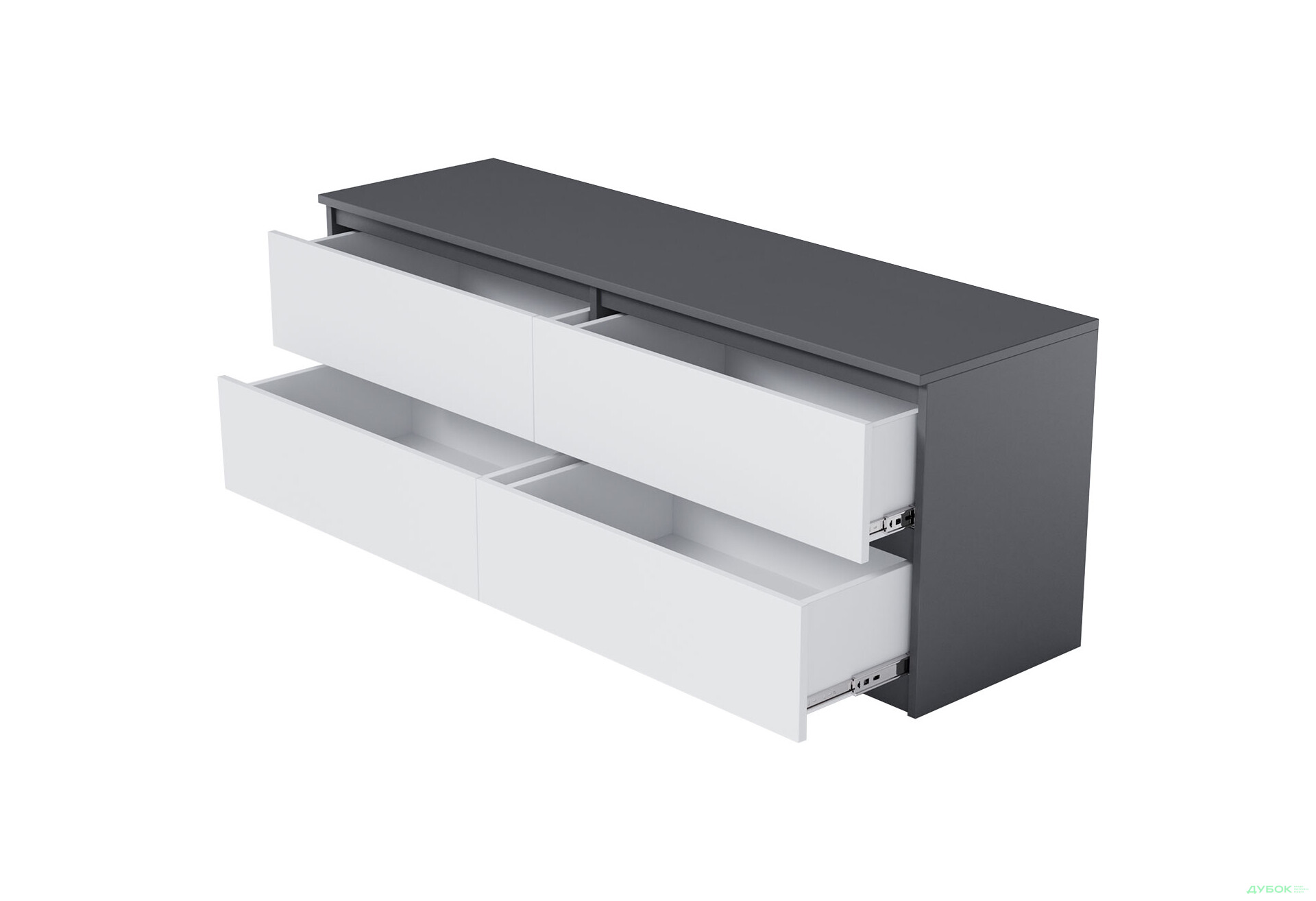 Тумба під ТВ Moreli Локі (Т223) з шухлядами 140 см антрацит / білий - Зображення 3 Зображення 3 - Тумба під ТВ Moreli Локі (Т223) з шухлядами 140 см антрацит / білий