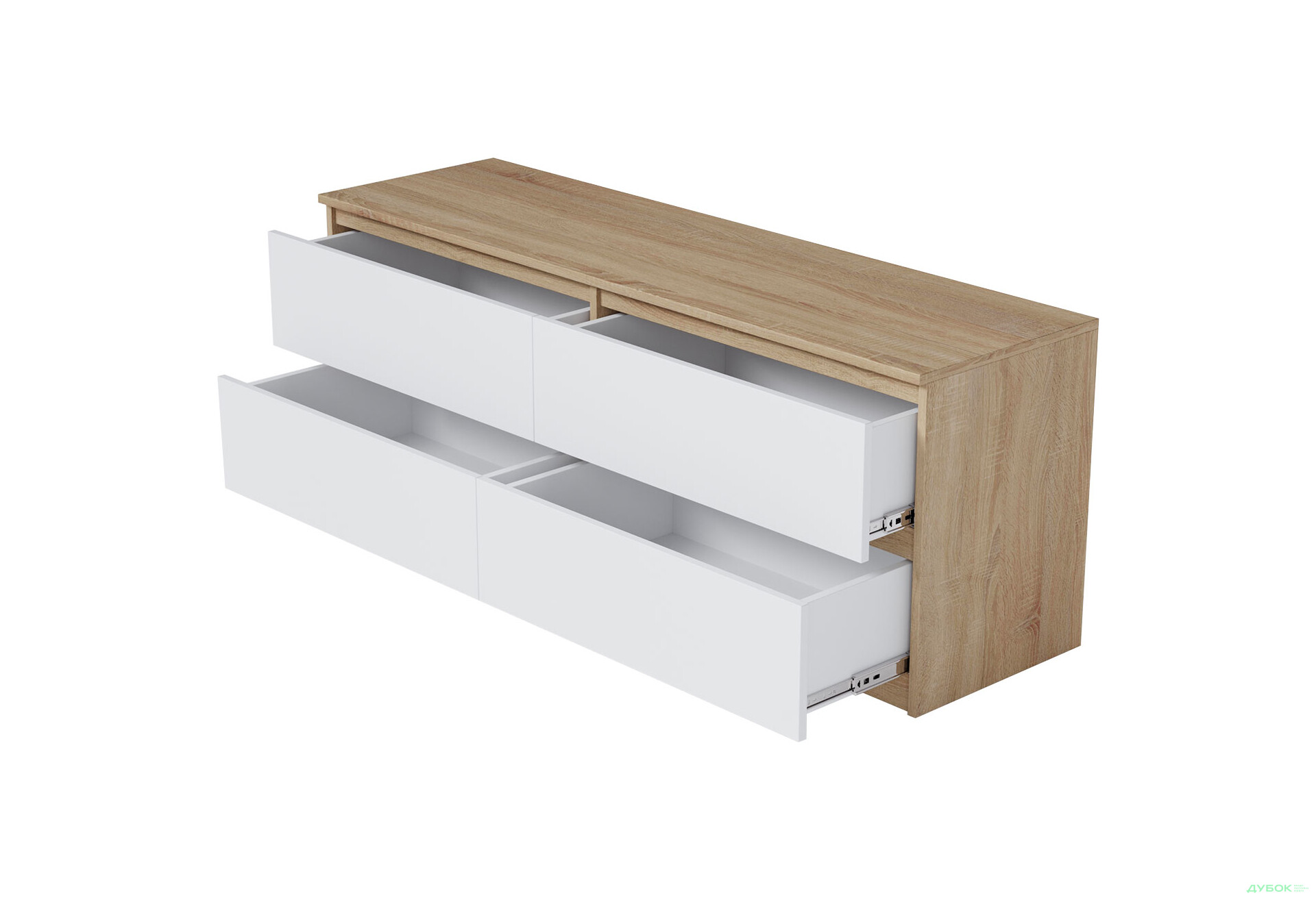 Зображення 3 - Тумба під ТВ Moreli Локі (Т223) з шухлядами 140 см дуб сонома / білий