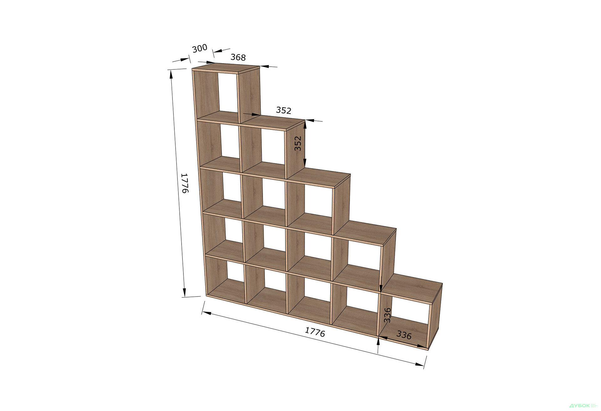 Стелаж на 15 комірок Moreli ST0017 178 см антрацит - Зображення 3 Зображення 3 - Стелаж на 15 комірок Moreli ST0017 178 см антрацит