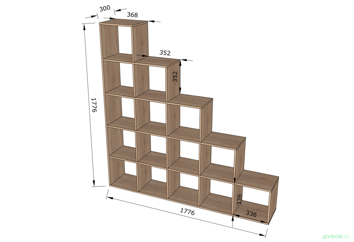 Стелаж на 15 комірок Moreli ST0017 178 см антрацит - Зображення 3 Зображення 3 - Стелаж на 15 комірок Moreli ST0017 178 см антрацит