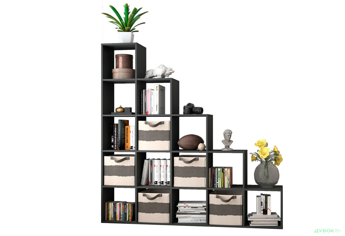 Стелаж на 15 комірок Moreli ST0017 178 см антрацит - Зображення 1 Зображення 1 - Стелаж на 15 комірок Moreli ST0017 178 см антрацит