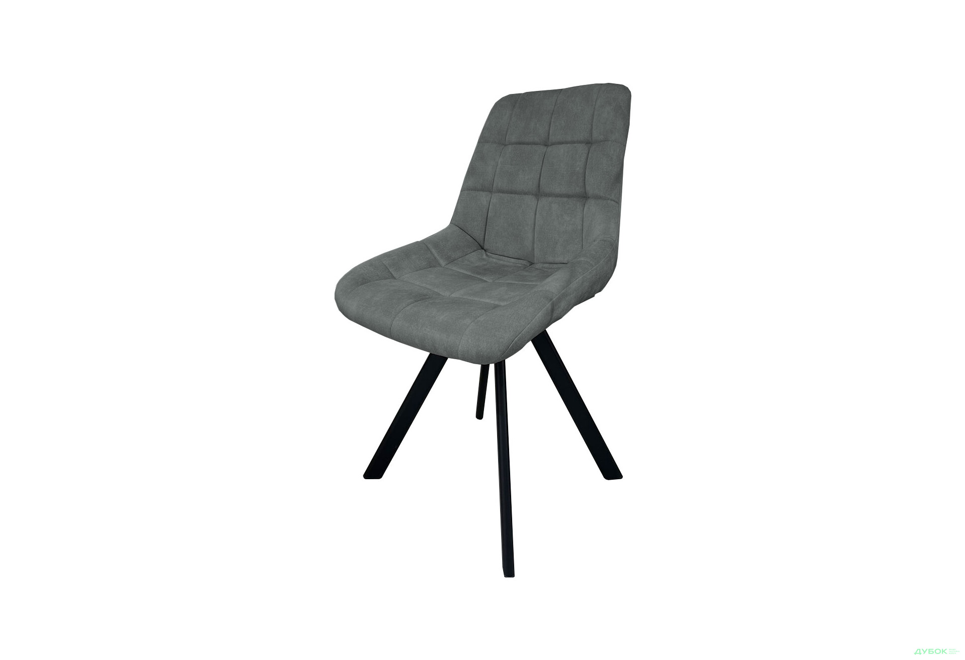 Изображение 1 - Стул кухонный Новый Стиль Nicole 4L Black SQR (Box-2) 57x53x87 см мягкий / комплект 2шт Обивка: Palladium 16 Grey