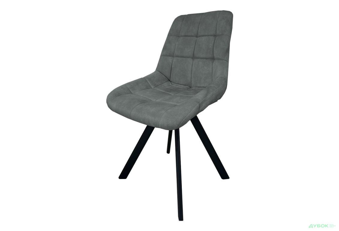 Стул кухонный Новый Стиль Nicole 4L Black SQR (Box-2) 57x53x87 см мягкий / комплект 2шт Обивка: Palladium 16 Grey