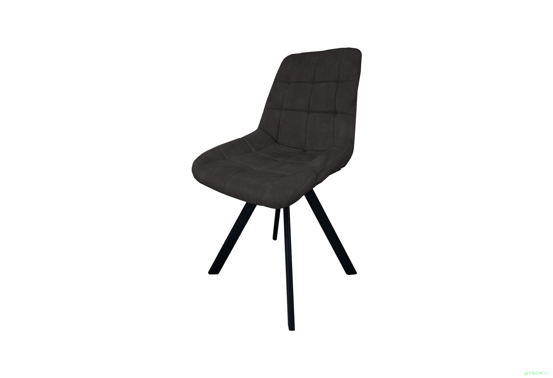 Изображение 1 - Стул кухонный Новый Стиль Nicole 4L Black SQR (Box-2) 57x53x87 см мягкий / комплект 2шт Обивка: Palladium 19 Graphite