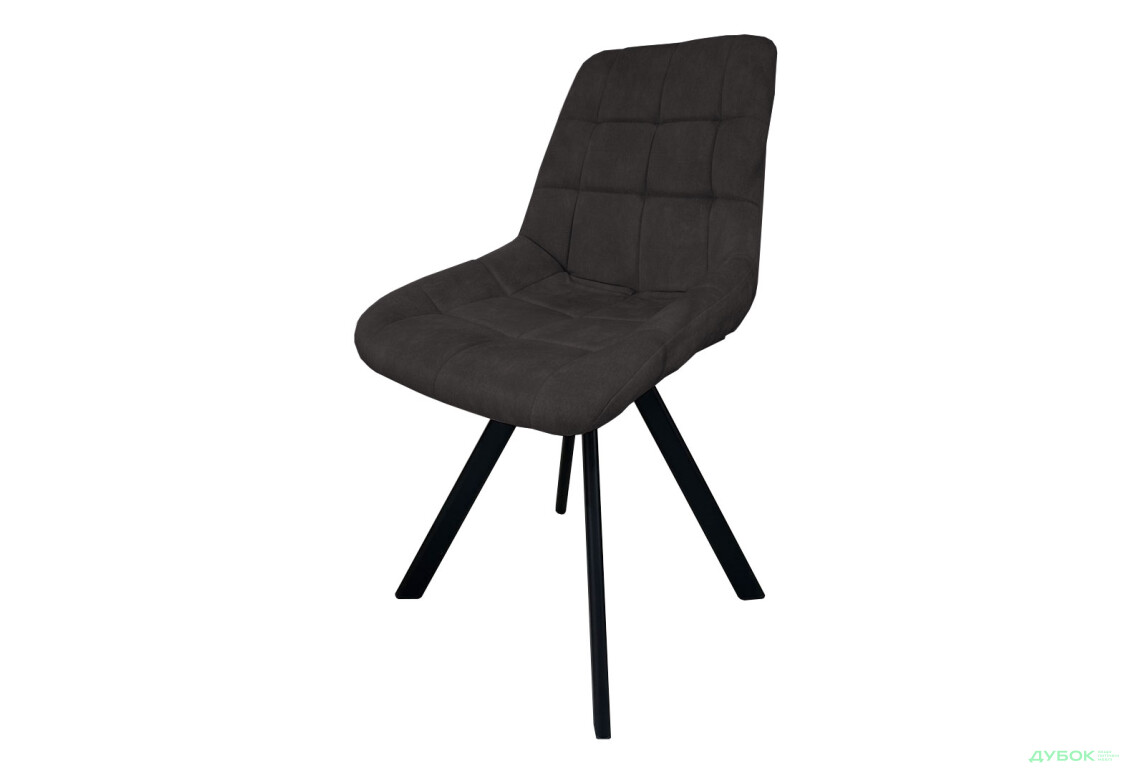 Стул кухонный Новый Стиль Nicole 4L Black SQR (Box-2) 57x53x87 см мягкий / комплект 2шт Обивка: Palladium 19 Graphite