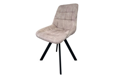 Стілець кухонний Новий Стиль Nicole 4L Black SQR (Box-2) 57x53x87 см м'який / комплект 2шт Palladium 2 Beige