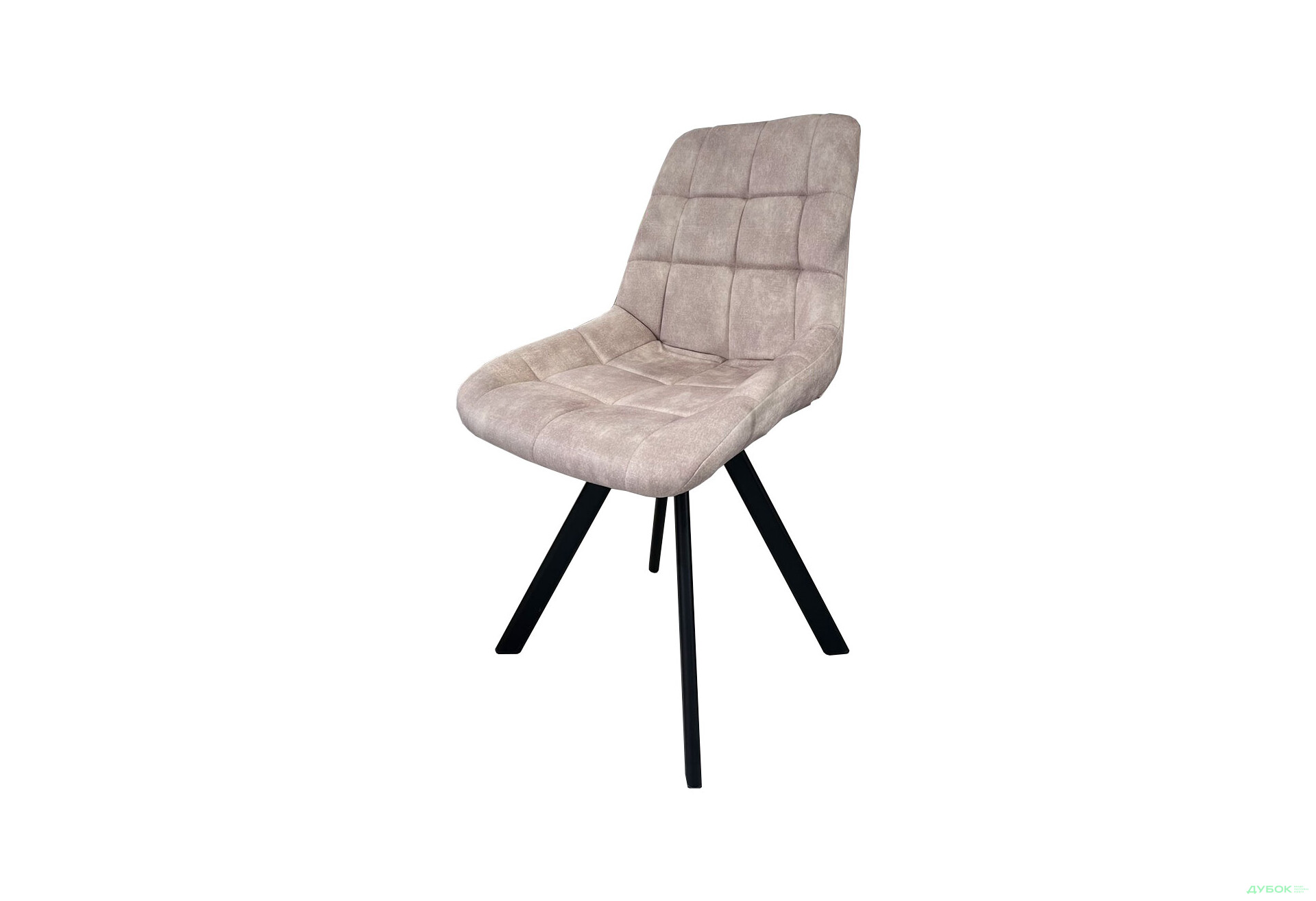 Зображення 1 - Стілець кухонний Новий Стиль Nicole 4L Black SQR (Box-2) 57x53x87 см м'який / комплект 2шт Palladium 2 Beige