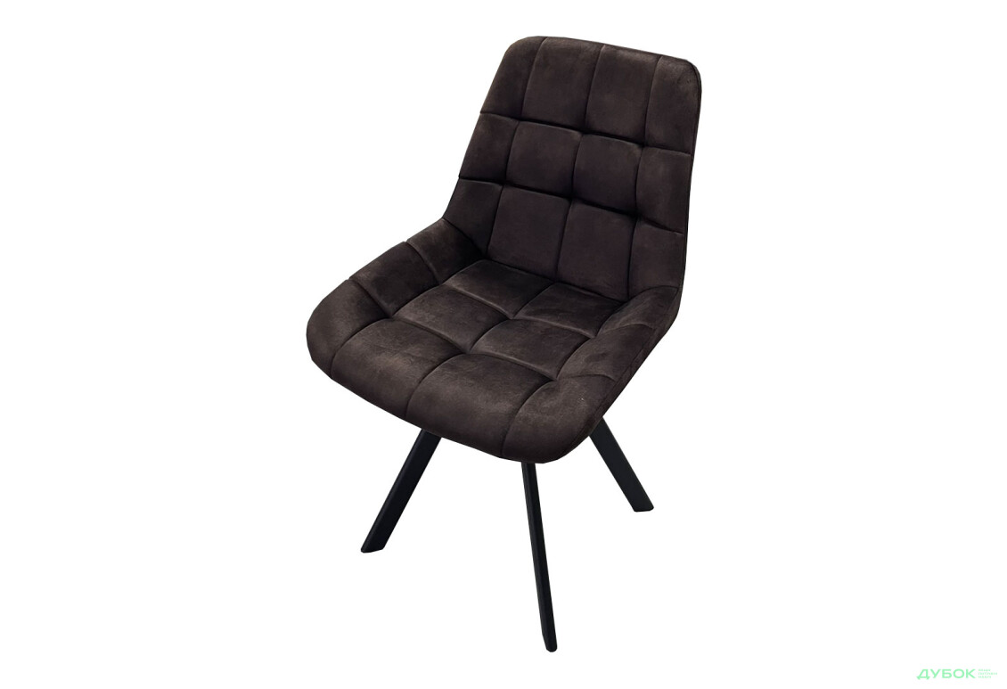 Зображення 2 - Стілець кухонний Новий Стиль Nicole 4L Black SQR (Box-2) 57x53x87 см м'який / комплект 2шт Palladium 6 Chocolate