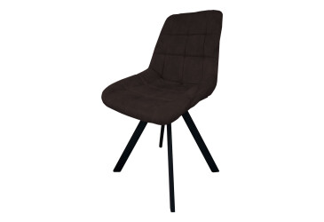 Стілець кухонний Новий Стиль Nicole 4L Black SQR (Box-2) 57x53x87 см м'який / комплект 2шт Palladium 6 Chocolate