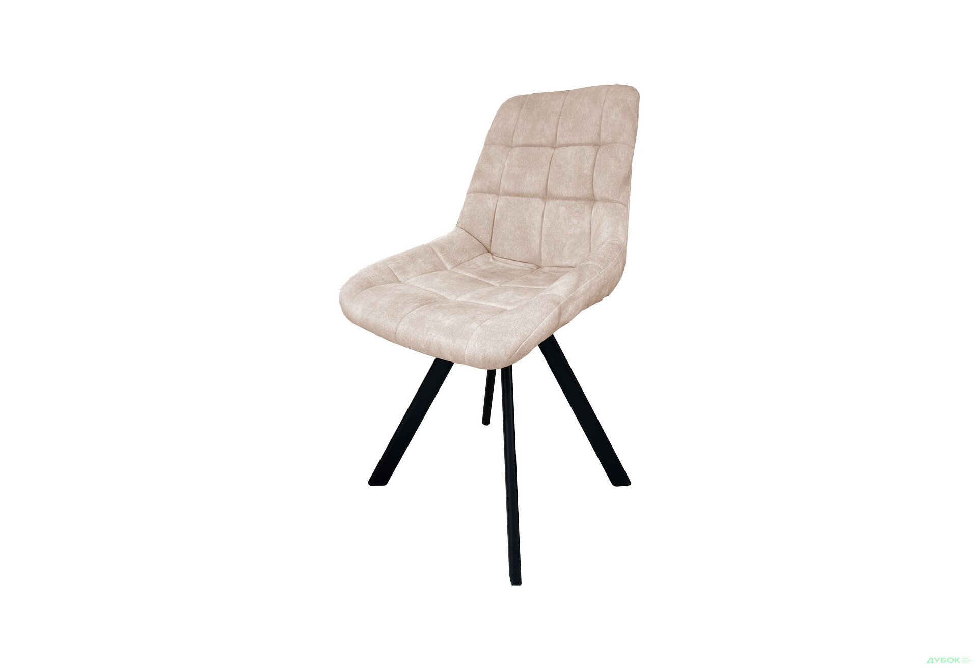 Изображение 1 - Стул кухонный Новый Стиль Nicole 4L Black SQR (Box-2) 57x53x87 см мягкий / комплект 2шт Обивка: Palladium 3 Sand