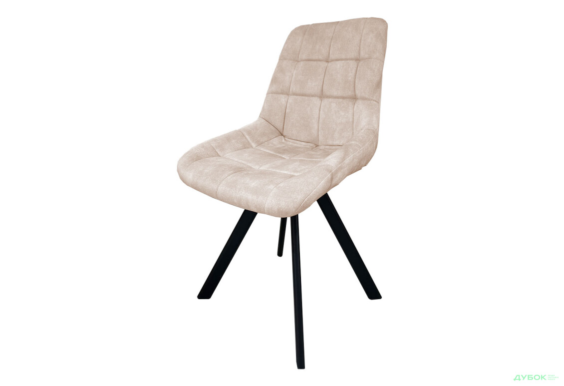 Стул кухонный Новый Стиль Nicole 4L Black SQR (Box-2) 57x53x87 см мягкий / комплект 2шт Обивка: Palladium 3 Sand