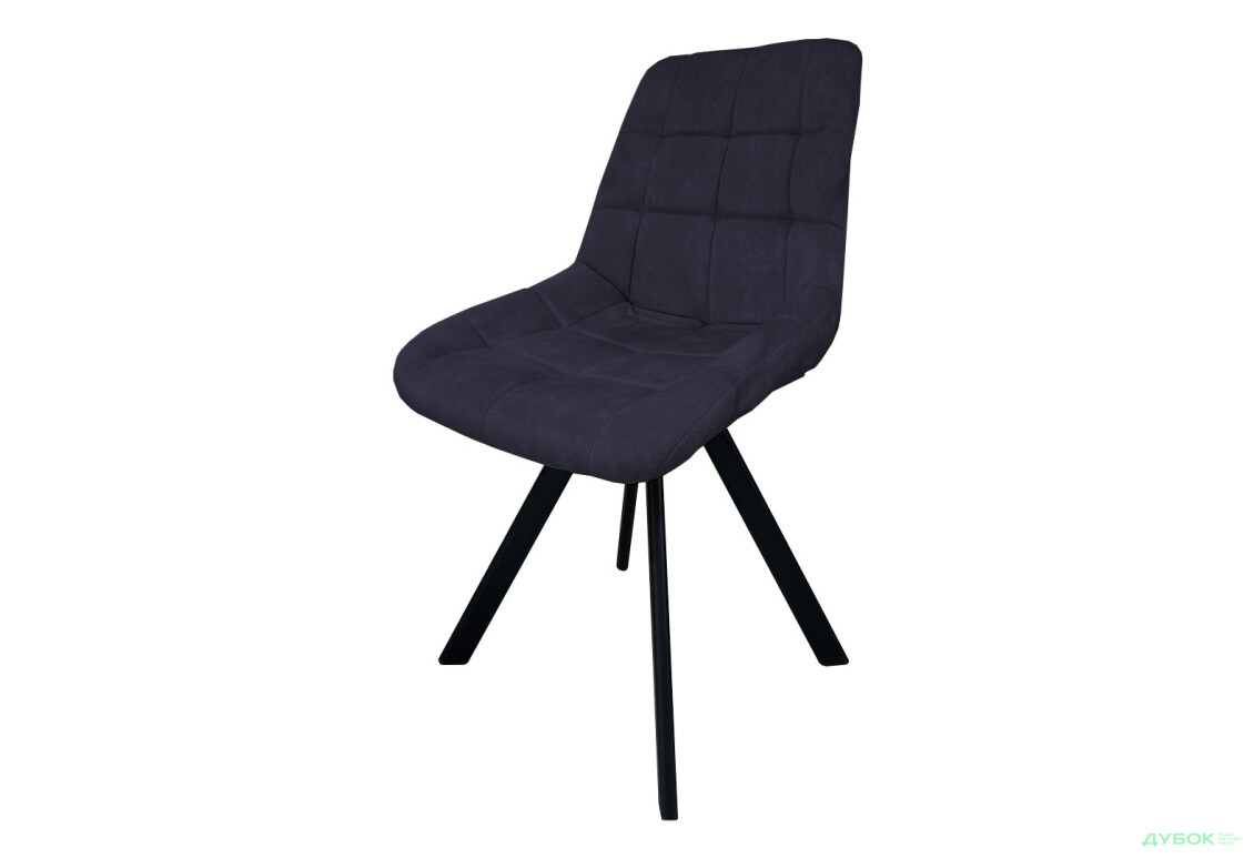 Стул кухонный Новый Стиль Nicole 4L Black SQR (Box-2) 57x53x87 см мягкий / комплект 2шт Обивка: Palladium 17 Anthracite