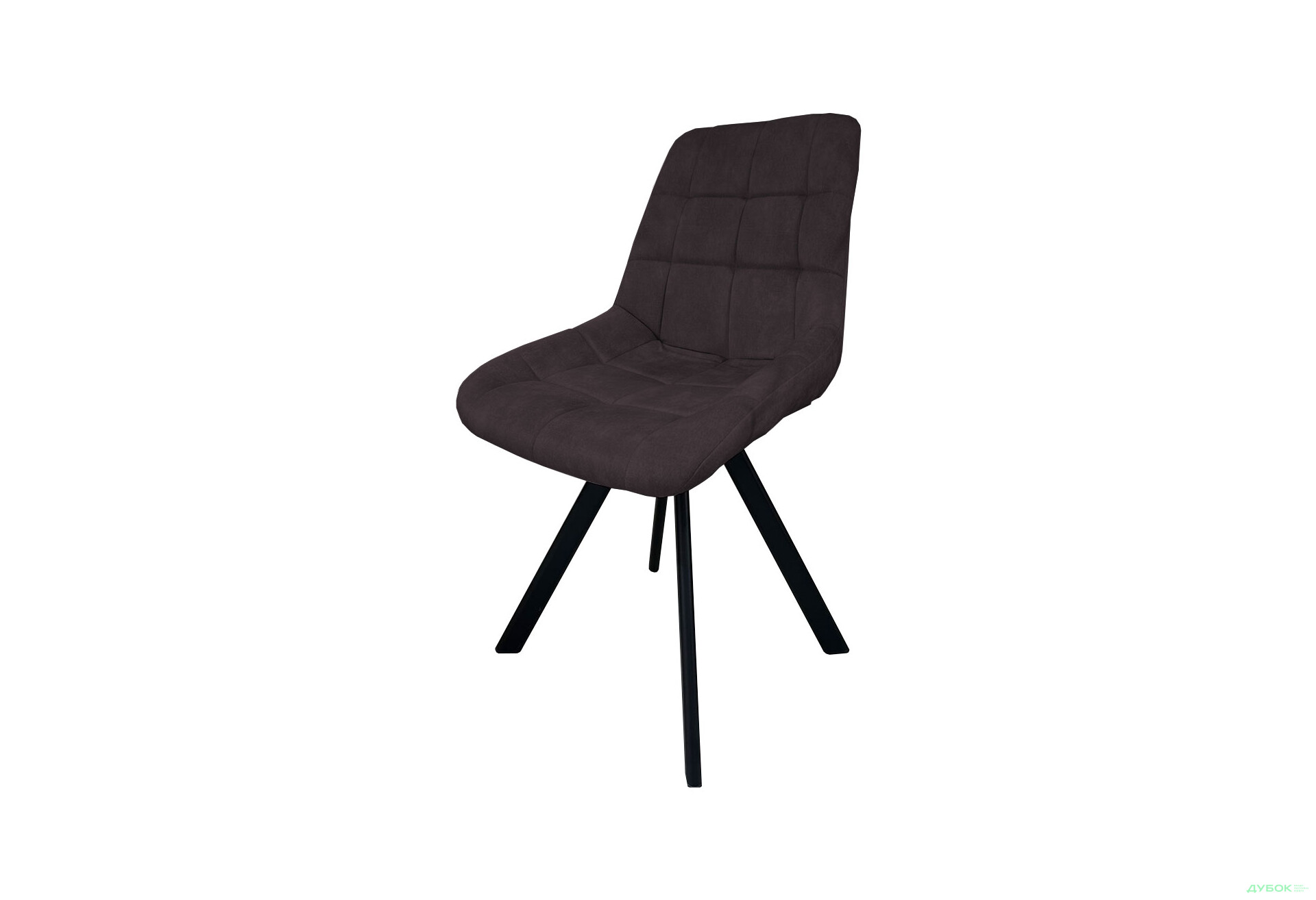 Изображение 1 - Стул кухонный Новый Стиль Nicole 4L Black SQR (Box-2) 57x53x87 см мягкий / комплект 2шт Обивка: Palladium 18 Elephant
