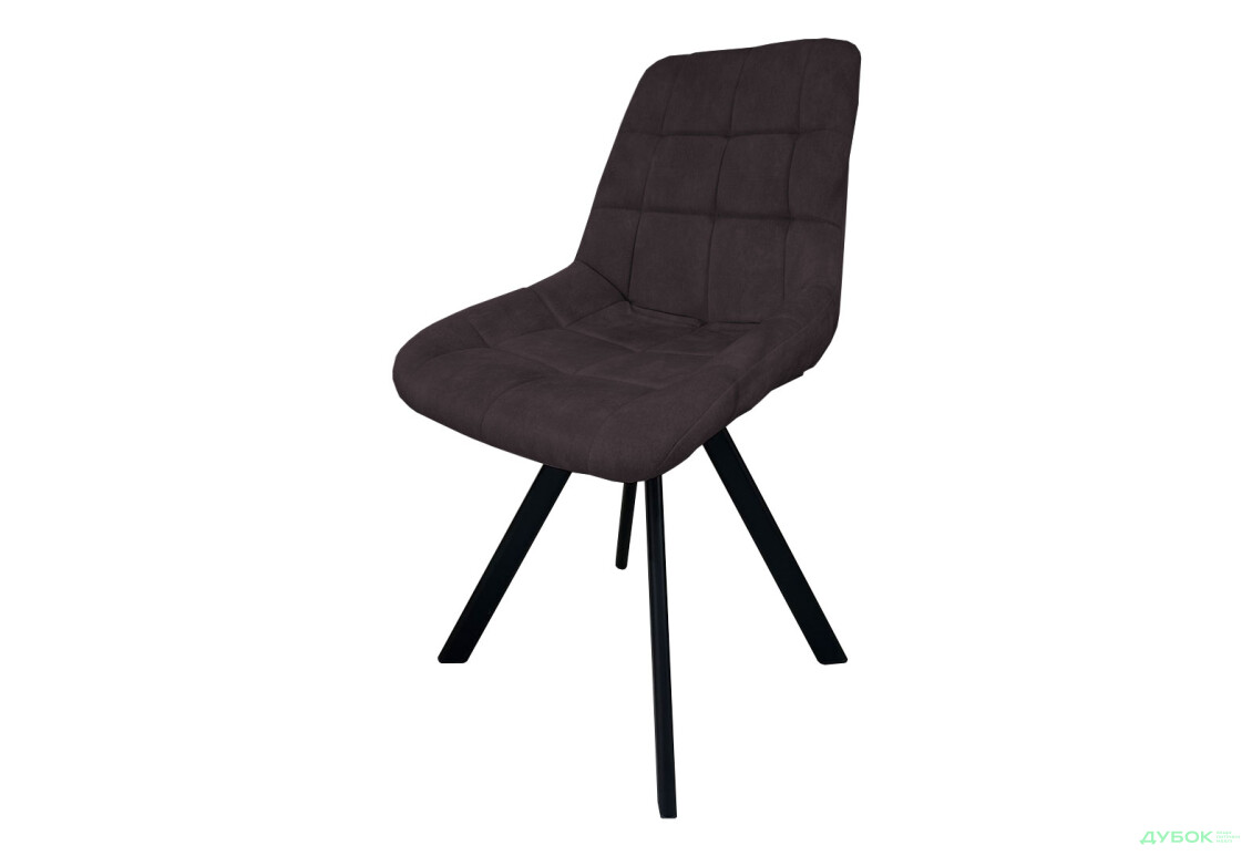 Стул кухонный Новый Стиль Nicole 4L Black SQR (Box-2) 57x53x87 см мягкий / комплект 2шт Обивка: Palladium 18 Elephant