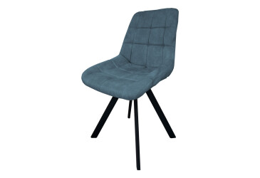 Стілець кухонний Новий Стиль Nicole 4L Black SQR (Box-2) 57x53x87 см м'який / комплект 2шт Palladium 14 Ice Blue