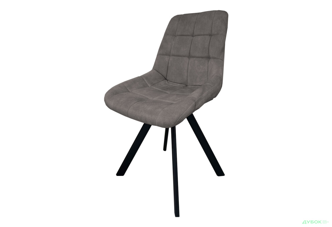 Стул кухонный Новый Стиль Nicole 4L Black SQR (Box-2) 57x53x87 см мягкий / комплект 2шт Обивка: Palladium 15 Moon Mist