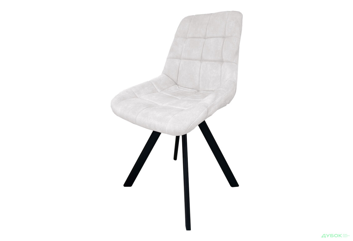 Стілець кухонний Новий Стиль Nicole 4L Black SQR (Box-2) 57x53x87 см м'який / комплект 2шт Palladium 1 Champagne