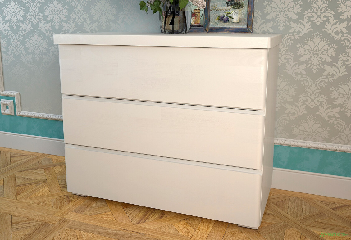 Зображення 3 - Комод Arbor Drev Регіна з 3 шухлядами 91 см бук, білий